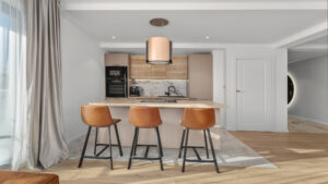kuchnia z wyspą osiedle Wieliczka Park apartament na sprzedaż