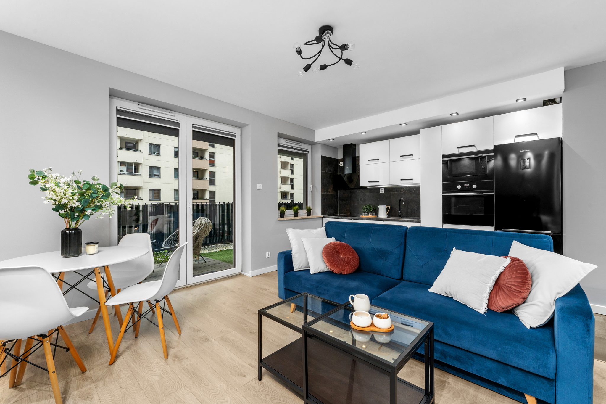 nowoczesny salon mieszkanie 3 pokoje Krakow Plaszow wynajem Livio