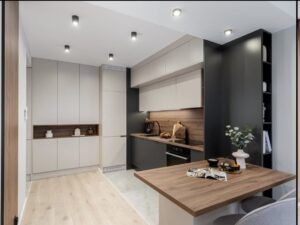 Jasny salon z dużymi oknami – dobrze doświetlone wnętrze mieszkanie Wieliczka Verde Livio