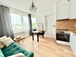 Do wynajęcia przytulne, w pełni umeblowane mieszkanie 32 m² z balkonem na Ruczaju przy ul. dr Jana Piltza w Krakowie. 2 pokoje, nowoczesny budynek z windą, świetna lokalizacja blisko Czerwonych Maków, Campusu UJ i biurowców. Dostępne od zaraz.