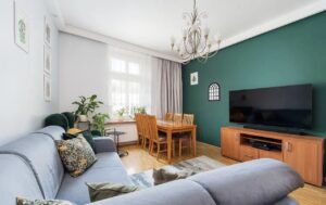 salon w mieszkaniu na sprzedaż Podgórze Ludowa kamienica po remoncie