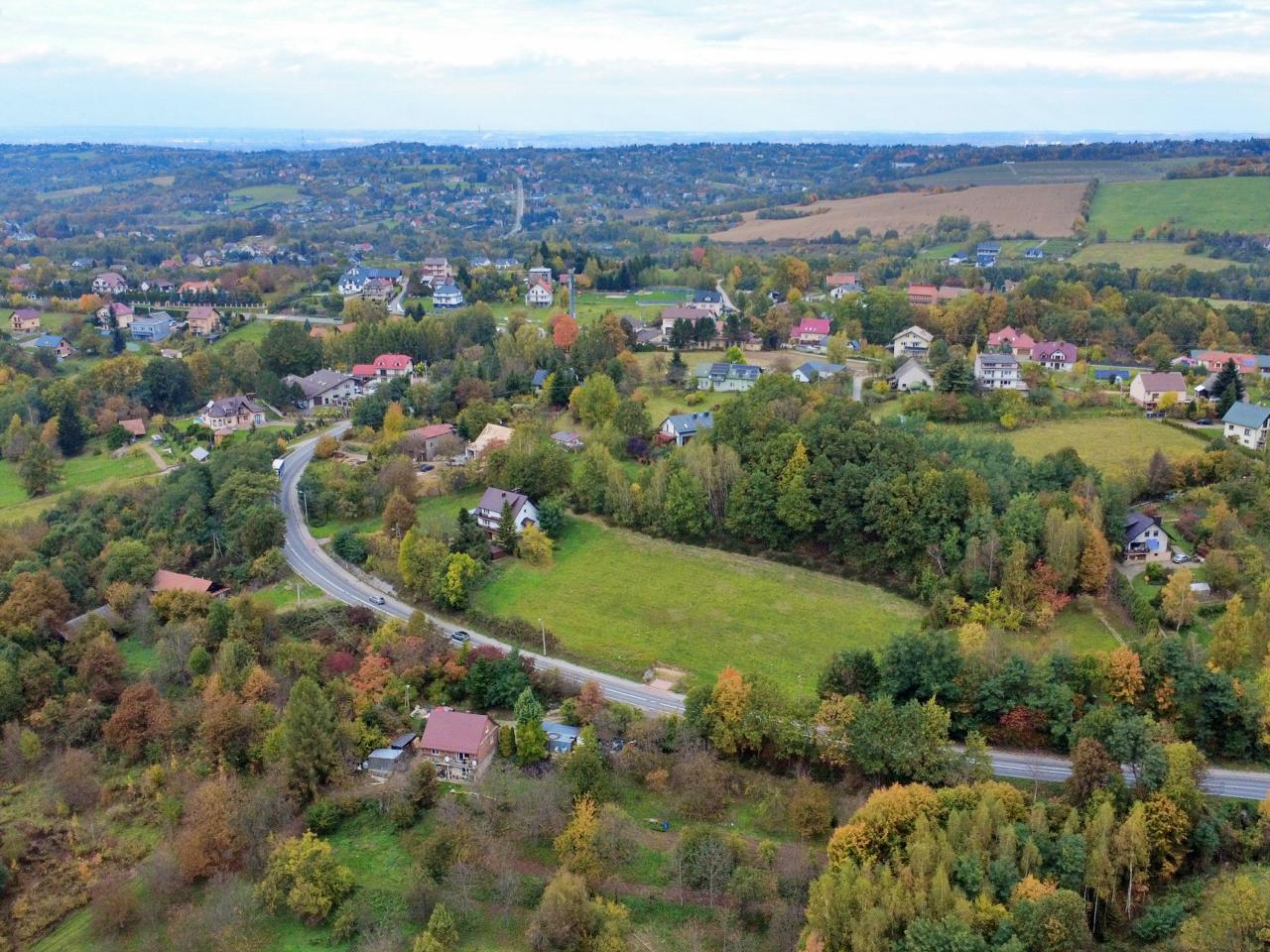 widokowa działka na sprzedaż Jankowa/ Raciborsko gmina Wieliczka pod dom południowy stok Działak budowlana pod piękny dom