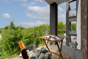 Drugi balkon przy sypialni mieszkanie 37m2 Verde Wieliczka Livio